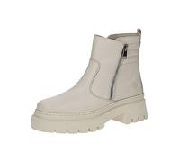 CAPRICE Damen Stiefeletten ohne Absatz Memotion aus Leder Plateau Weite G, Beige (Beige Nappa), 39 EU