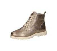 CAPRICE Damen Stiefeletten zum Schnüren aus Leder Bequem, Beige (Taupe Metallic), 37 EU