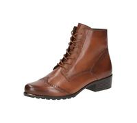 CAPRICE Damen Stiefeletten zum Schnüren aus Leder mit Blockabsatz, Braun (Cognac Nappa), 40 EU