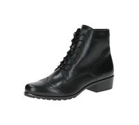 CAPRICE Damen Stiefeletten zum Schnüren aus Leder mit Blockabsatz, Schwarz (Black Nappa), 38 EU