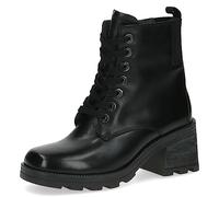 CAPRICE Damen Stiefeletten zum Schnüren aus Leder mit Blockabsatz, Schwarz (Black Nappa), 39 EU