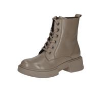 CAPRICE Damen Stiefeletten zum Schnüren aus Leder mit Reißverschluss, Braun (Taupe Nappa), 39 EU
