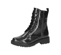 CAPRICE Damen Stiefeletten zum Schnüren aus Leder mit Reißverschluss, Schwarz (Black Naplak), 41 EU