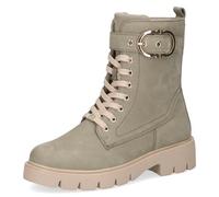 CAPRICE Damen Stiefeletten zum Schnüren aus Leder mit Schnalle, Grün (Khaki Nubuc), 37 EU