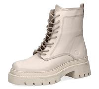 CAPRICE Damen Stiefeletten zum Schnüren Memotion aus Leder Plateau Weite G, Beige (Beige Nappa), 39 EU