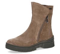 CAPRICE Damen Winterstiefel ohne Absatz aus Leder Wasserabweisend, Braun (Mud Suede), 37 EU