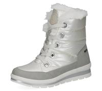 Caprice Textil-Stiefelette Damen vegan wasserabweisend ohne Absatz Weiß/Beige Gr. 40,5