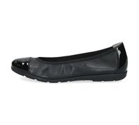 CAPRICE Damen Ballerinas aus Leder mit Lack, Schwarz (Black Comb), 37 EU