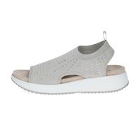 CAPRICE Damen Sandalen flach weiches Fußbett Bequem, Grau (Lt Grey Knit), 41 EU