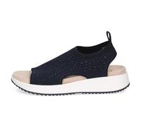 CAPRICE Damen Sandalen flach weiches Fußbett Bequem, Blau (Ocean Knit), 37 EU