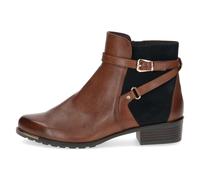 CAPRICE Damen Stiefeletten mit Absatz aus Leder mit Schnalle, Braun (Cognac Comb), 38 EU
