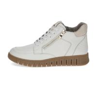 CAPRICE Comfort Damen Sneaker hoch aus Leder Mehrweite H, Weiß (Offwhite Comb), 39 EU