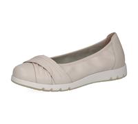 Caprice Damen Ballerinas Comfort, Leder, bequem, Offwhite Nappa, Größe 39 EU