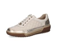 CAPRICE Damen Sneaker flach aus Leder mit Schnürsenkeln, Weiß (Offwhite Comb), 39 EU