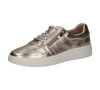 CAPRICE Damen Sneaker flach aus Leder mit Reißverschluss, Gold (Gold), 39 EU