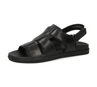 CAPRICE Herren Sandalen aus Leder mit Klettverschluss, Schwarz (Black Nappa), 44 EU