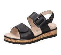 CAPRICE Damen Sandalen flach aus Leder mit Plateau, Schwarz (Black Nappa), 40 EU