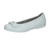Caprice Ballerina 9-22153-42 Leder mit Schleife Weiß (White Deer) G-Weite Gr. 39
