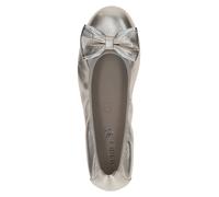 Ballerina CAPRICE "Caprice Ballerinas Leder", Damen, Gr. 37, platin, Leder, Schuhe Ballerina (92149935-37) platin