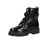 Caprice Leder flache Schnürstiefelette Schwarz 25217
