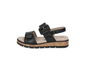 Caprice Leder-Keilsandaletten in Schwarz - Größe 38 | Damen Sandalen