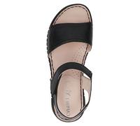 Caprice Sandalette 9-28103-44 Damen flach aus Leder Schwarz (Black Nappa) G-Weite Gr. 38