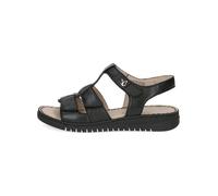 Riemchensandale CAPRICE, Damen, Gr. 41, schwarz, Nappaleder, casual, Schuhe, Keilsandalette, Bequemschuh, Sommerschuh mit Klettverschlüssen (99550731-41) schwarz