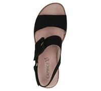 Caprice Sandalen Damen – Leder, Absatz & Fußbett – Schwarz (Nubuk) Größe 38