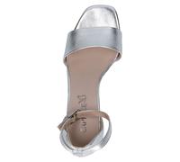 Caprice Damen Sandale mit Absatz aus Leder, Metallic (SILVER METAL.), 37