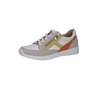 Caprice Sneaker Damen Leder mit Reißverschluss, flacher Absatz, Grau/Mehrfarbig Größe 38