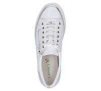 Caprice Damen Sneaker 23706-44 flach aus Leder mit Reißverschluss Weiß/Silber Gr. 41