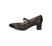 CAPRICE Damen Pumps aus Leder mit Riemen, Schwarz (Black Nappa), 37.5 EU