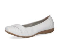 CAPRICE Damen Ballerinas aus Leder Bequem, Weiß (White Deer), 38 EU