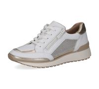 CAPRICE Damen Sneaker flach mit Reißverschluss Sportlich, Weiß (White/Lt Gold), 39 EU