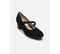 CAPRICE Damen Pumps aus Leder mit Riemen, Schwarz (Black Suede), 37 EU