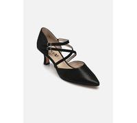 CAPRICE Damen Pumps aus Leder Spitz, Schwarz (Black Metallic), 38 EU