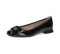 CAPRICE Damen Ballerinas aus Leder Elegant, Schwarz (Black Naplak), 37 EU