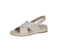 Caprice Damen Sandalen 9-28208 - flach, Leder, Klettverschluss - Cremefarben (Cream Perlato), Gr. 38