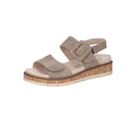 CAPRICE Damen Sandalen flach aus Leder mit Plateau, Braun (Taupe Suede), 37 EU