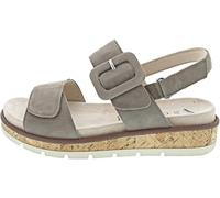 Caprice Sandalette flach aus Leder mit Plateau Braun (Taupe Suede) Größe 39 EU