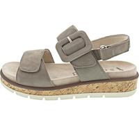 CAPRICE Damen Sandalen flach aus Leder mit Plateau, Braun (Taupe Suede), 37 EU