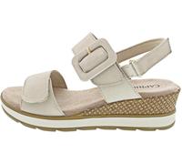 Caprice Sandalette 28753-42 Snow Nubuk Leder mit Fußbett und Absatz Weiß Gr. 39