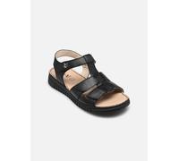 Riemchensandale CAPRICE, Damen, Gr. 40, schwarz, Nappaleder, casual, Schuhe, Keilsandalette, Bequemschuh, Sommerschuh mit Klettverschlüssen (99550731-40) schwarz