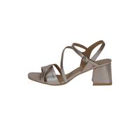 CAPRICE Damen Sandalen mit Absatz aus Leder Festlich, Silber (Taupe Sue.Met.), 38 EU