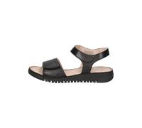 CAPRICE Damen Sandalen flach aus Leder Bequem, Schwarz (Black Nappa), 36 EU