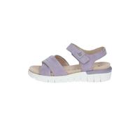 CAPRICE Damen Sandalen flach aus Leder mit Klettverschluss Schuhweite H Mehrweite, Lila (Lavender Suede), 41 EU