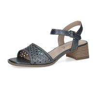 Caprice Damen Sandale mit Absatz aus Leder, Blau (BLUE PERLATO), 39