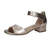 Caprice Sandalen Platin Metallic, gold – Leder, Riemchen, mit Absatz – Damen Gr. 37 ½ EU / 4,5 UK