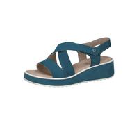 Caprice Damen Sandale Plateau Kreuzriemen Keilabsatz 9-28305-44 Blau Größe 36 EU