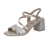 Caprice Damen Sandale mit Absatz aus Leder, Metallic (TAUPE SUE.MET.), 37